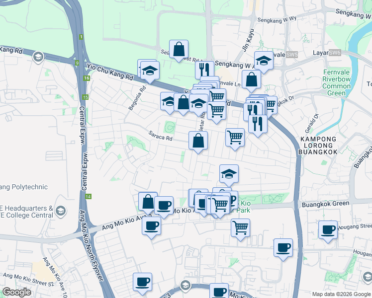 map of restaurants, bars, coffee shops, grocery stores, and more near in Singapore