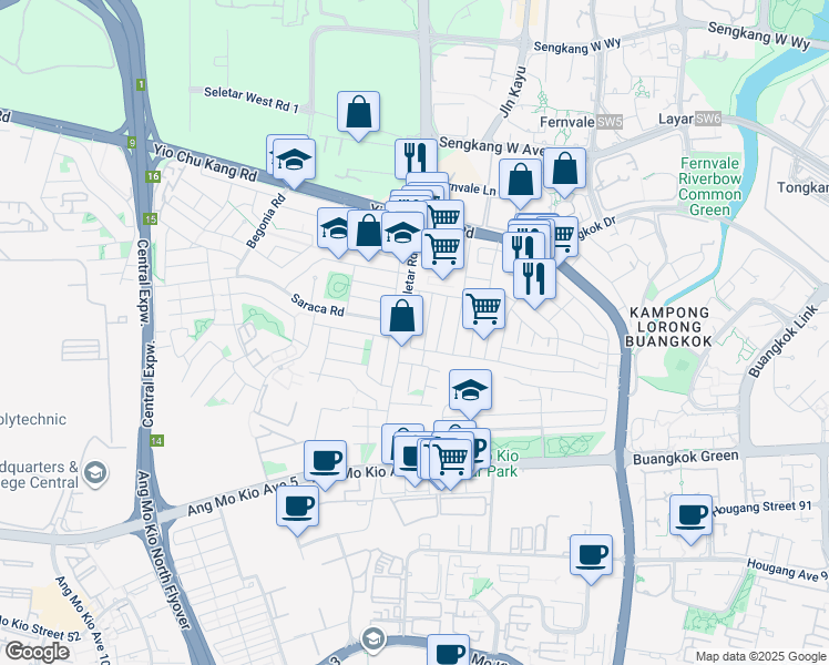map of restaurants, bars, coffee shops, grocery stores, and more near in Singapore