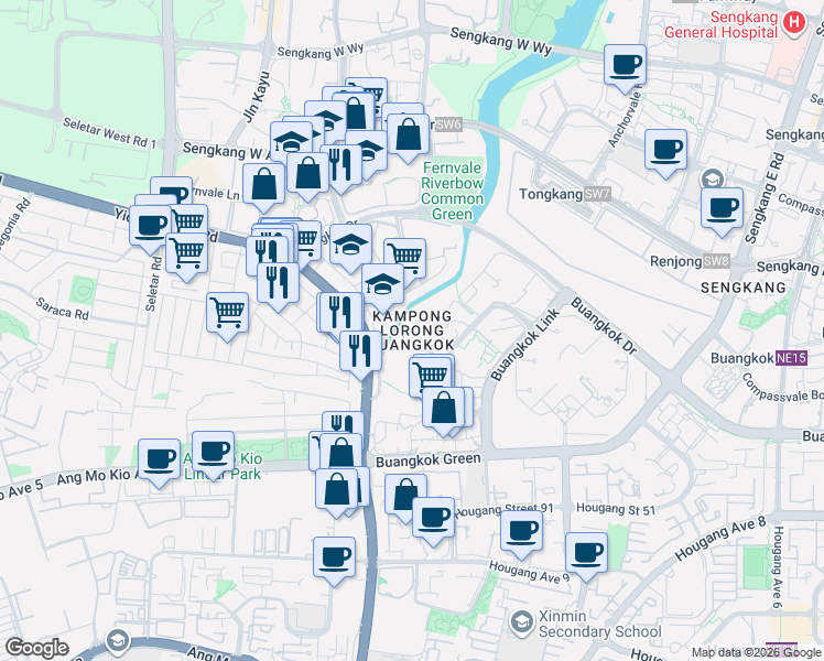 map of restaurants, bars, coffee shops, grocery stores, and more near in Singapore