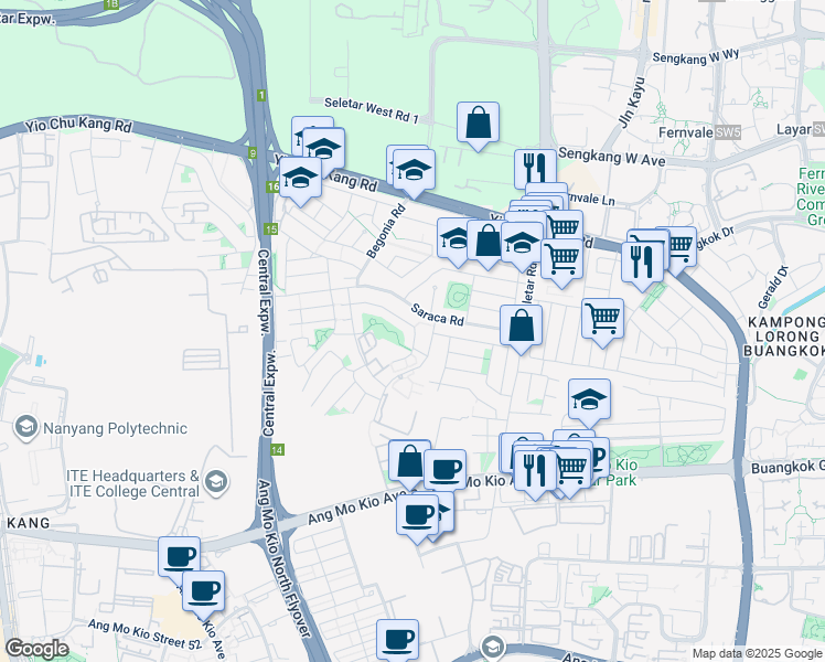 map of restaurants, bars, coffee shops, grocery stores, and more near in Singapore