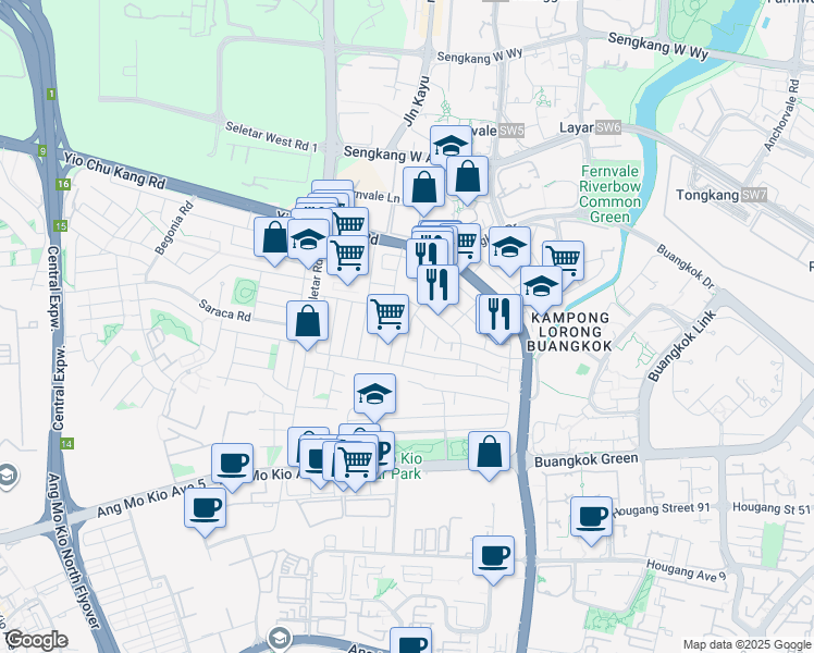 map of restaurants, bars, coffee shops, grocery stores, and more near in Singapore
