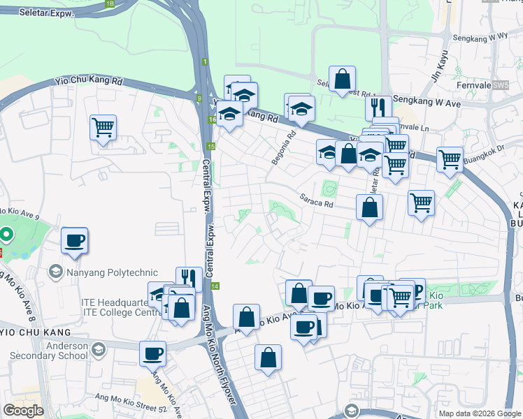 map of restaurants, bars, coffee shops, grocery stores, and more near in Singapore