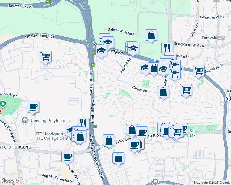 map of restaurants, bars, coffee shops, grocery stores, and more near in Singapore
