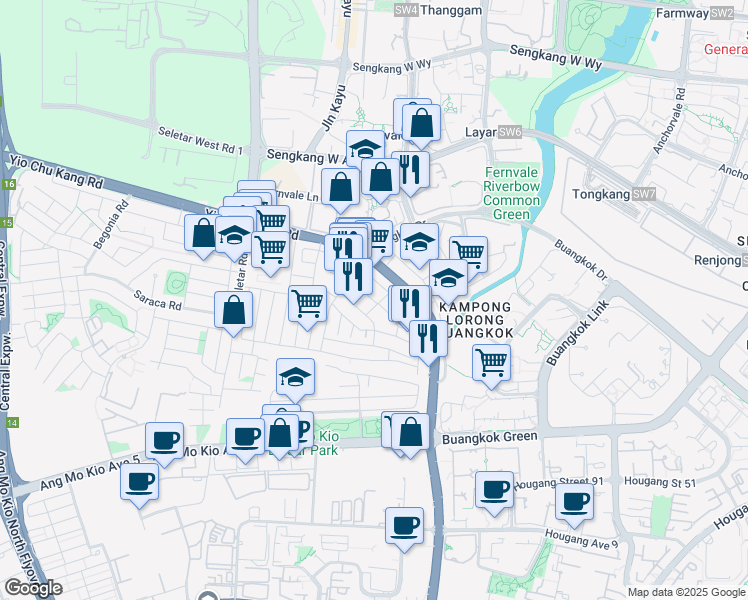 map of restaurants, bars, coffee shops, grocery stores, and more near in Singapore