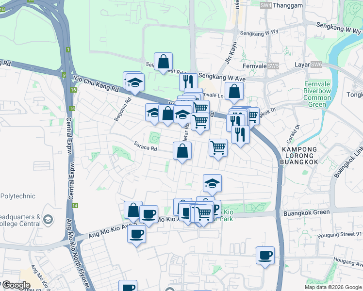 map of restaurants, bars, coffee shops, grocery stores, and more near in Singapore