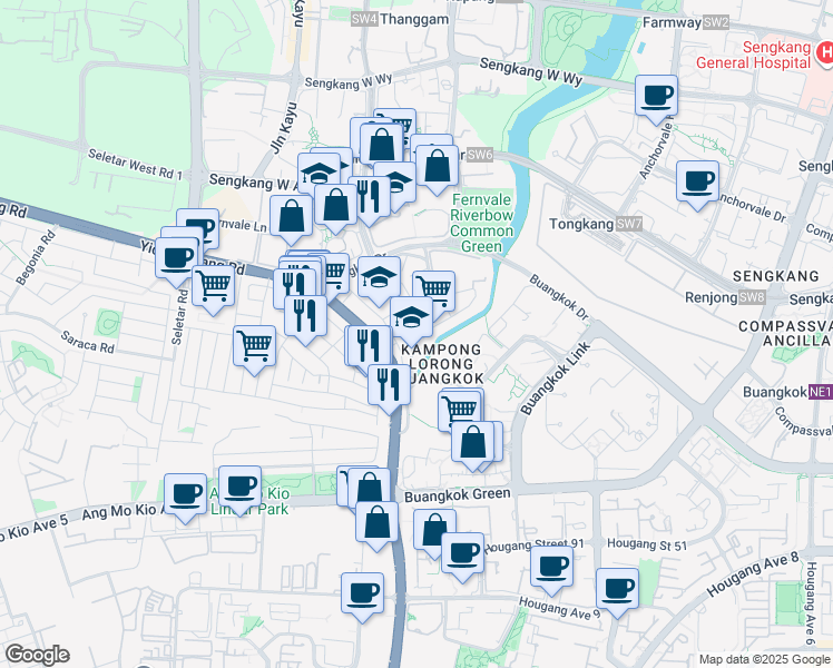 map of restaurants, bars, coffee shops, grocery stores, and more near in Singapore