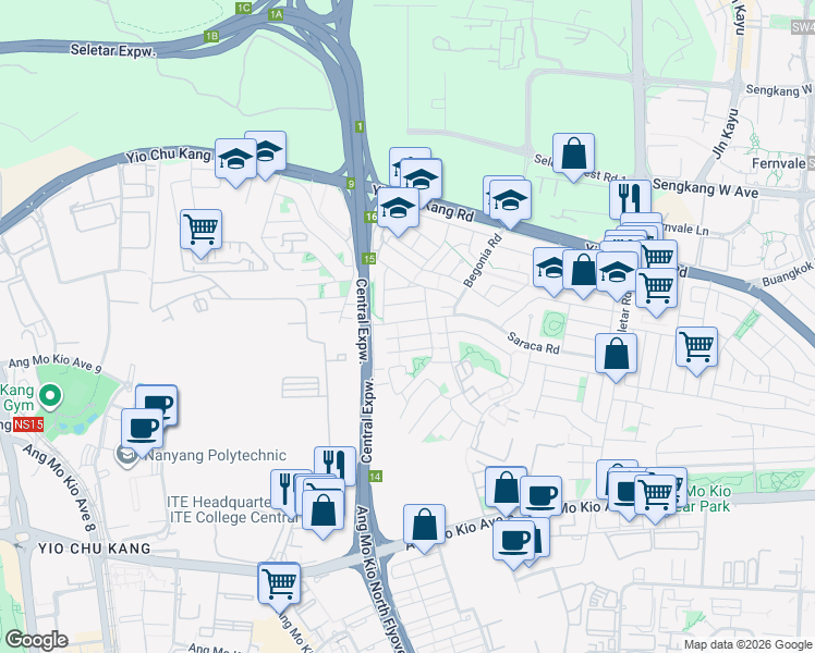 map of restaurants, bars, coffee shops, grocery stores, and more near in Singapore