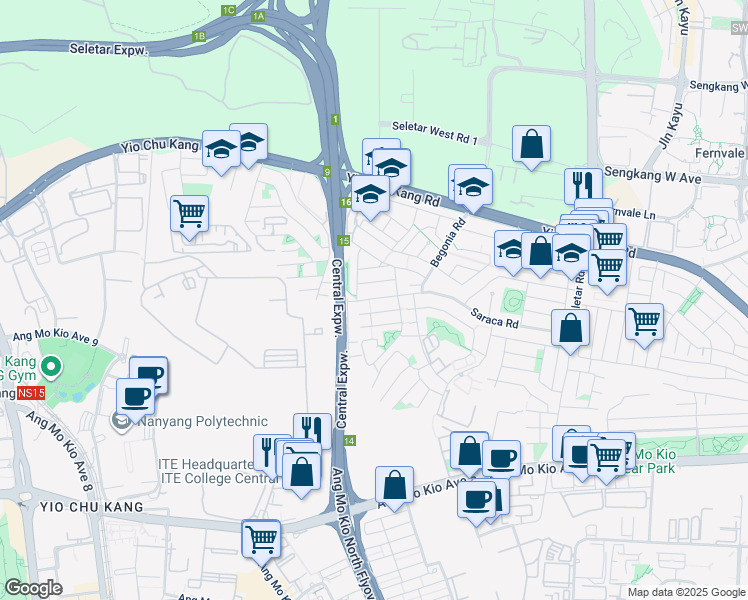 map of restaurants, bars, coffee shops, grocery stores, and more near in Singapore