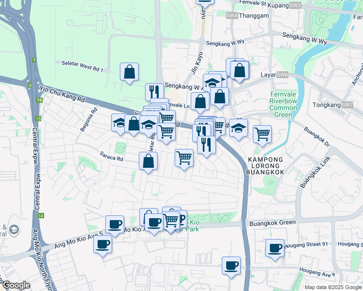 map of restaurants, bars, coffee shops, grocery stores, and more near in Singapore