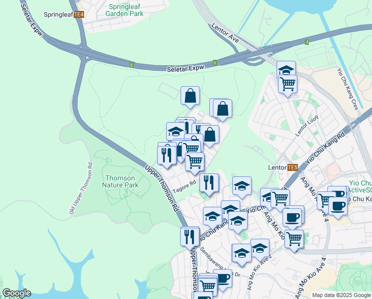 map of restaurants, bars, coffee shops, grocery stores, and more near in Singapore