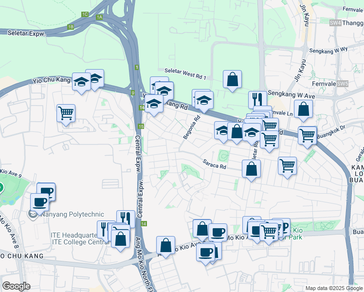 map of restaurants, bars, coffee shops, grocery stores, and more near in Singapore