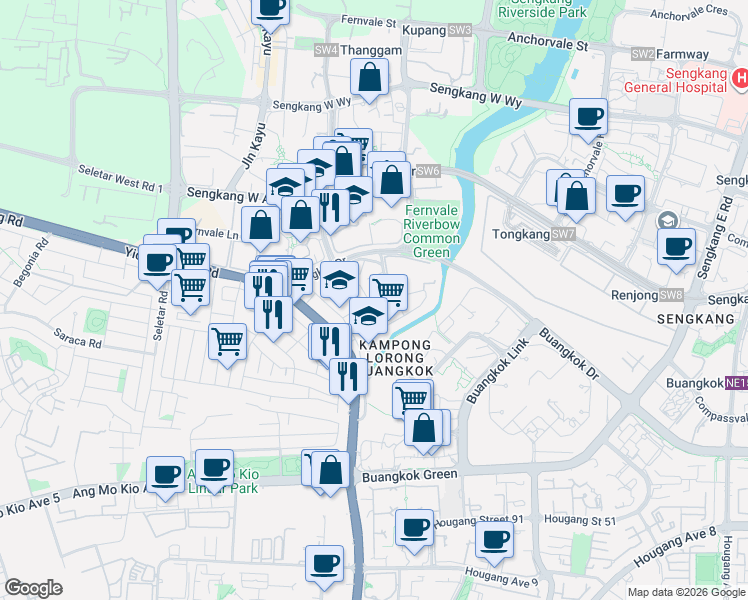 map of restaurants, bars, coffee shops, grocery stores, and more near in Singapore