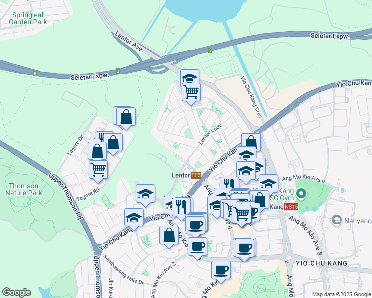 map of restaurants, bars, coffee shops, grocery stores, and more near in Singapore