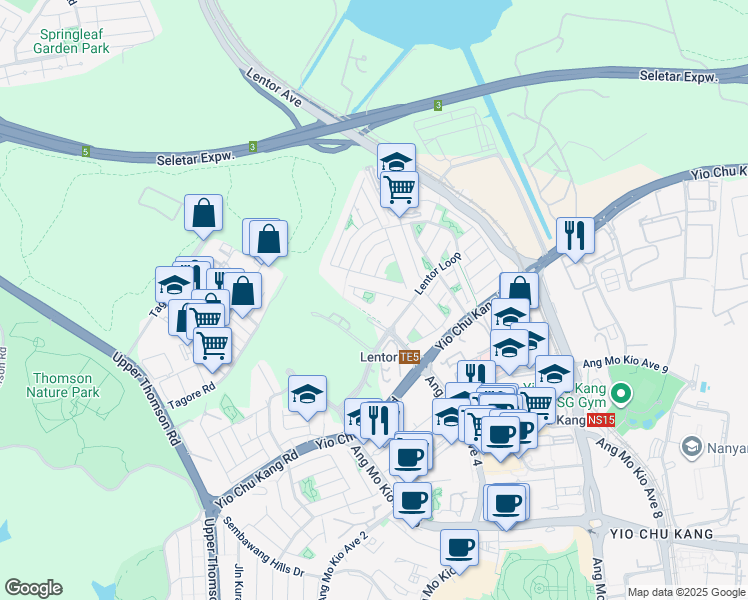 map of restaurants, bars, coffee shops, grocery stores, and more near in Singapore