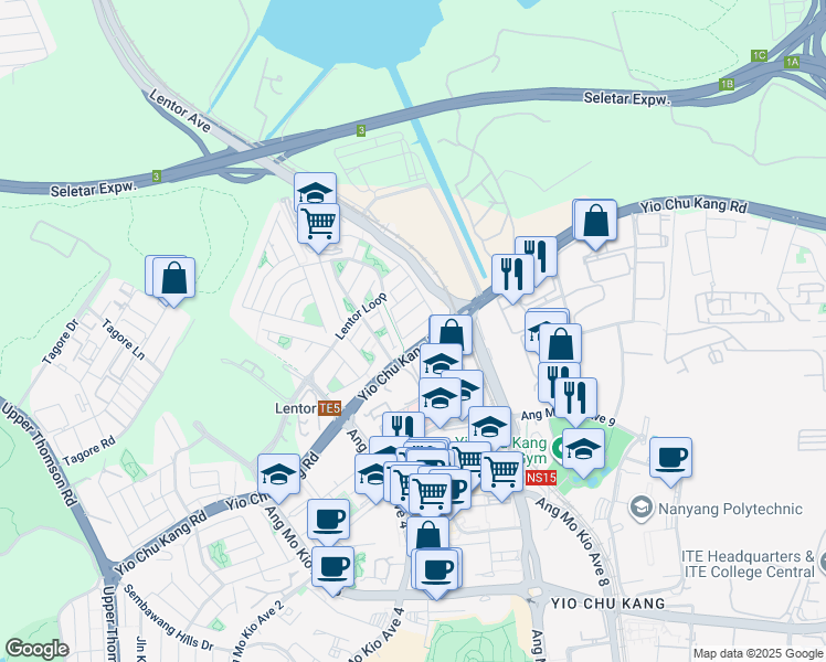 map of restaurants, bars, coffee shops, grocery stores, and more near in Singapore