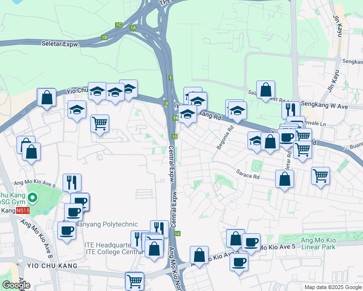 map of restaurants, bars, coffee shops, grocery stores, and more near in Singapore