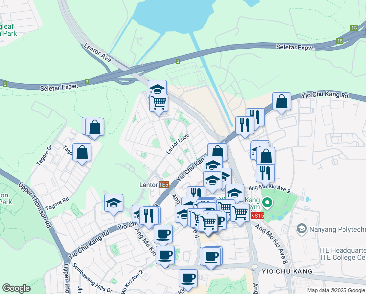 map of restaurants, bars, coffee shops, grocery stores, and more near in Singapore