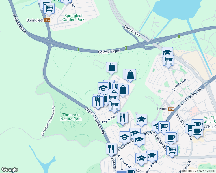 map of restaurants, bars, coffee shops, grocery stores, and more near in Singapore