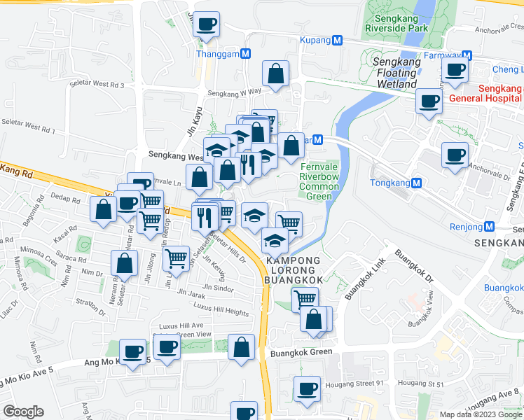map of restaurants, bars, coffee shops, grocery stores, and more near in Singapore