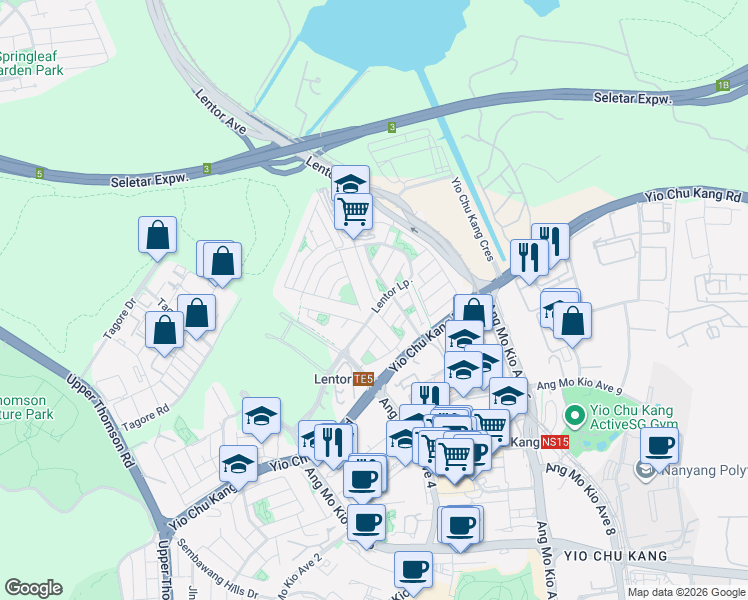 map of restaurants, bars, coffee shops, grocery stores, and more near in Singapore