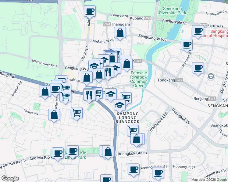 map of restaurants, bars, coffee shops, grocery stores, and more near in Singapore