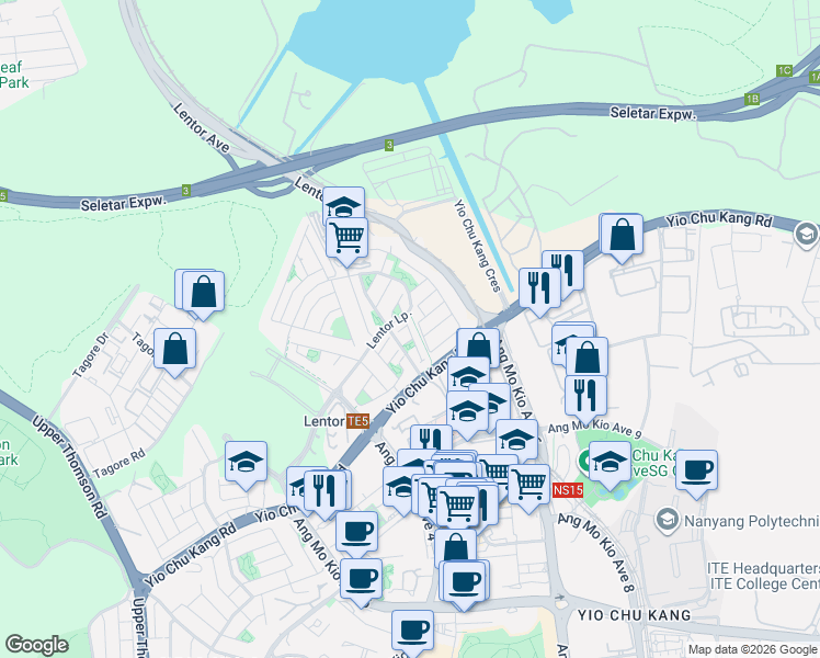 map of restaurants, bars, coffee shops, grocery stores, and more near in Singapore