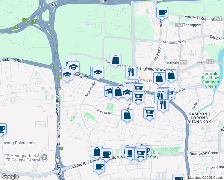 map of restaurants, bars, coffee shops, grocery stores, and more near in Singapore