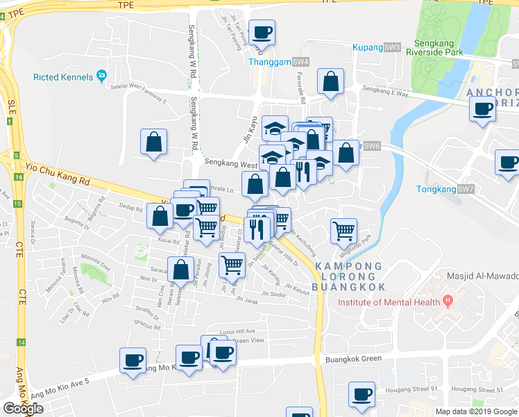 map of restaurants, bars, coffee shops, grocery stores, and more near in Singapore