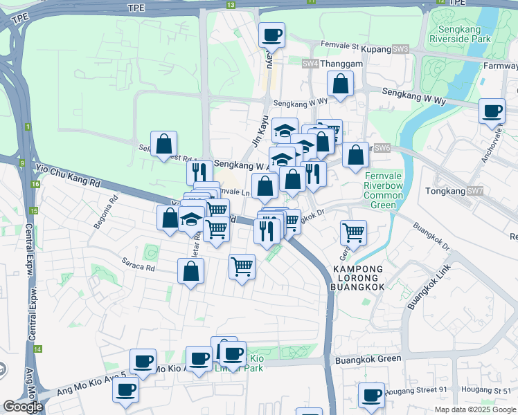 map of restaurants, bars, coffee shops, grocery stores, and more near in Singapore