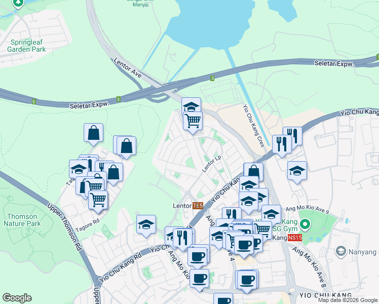 map of restaurants, bars, coffee shops, grocery stores, and more near in Singapore