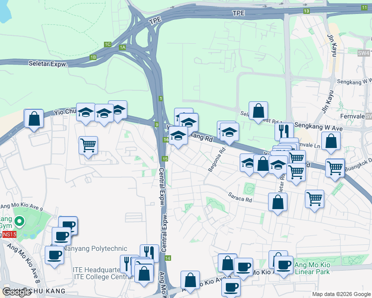 map of restaurants, bars, coffee shops, grocery stores, and more near in Singapore