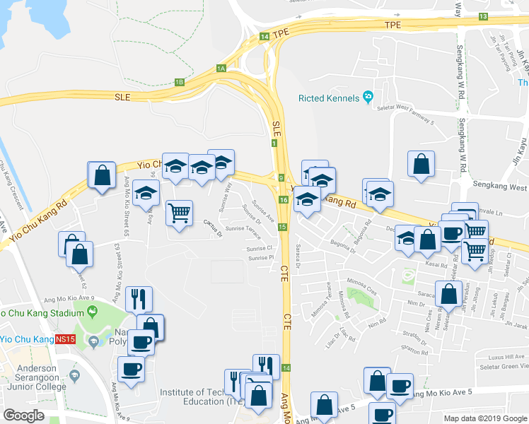 map of restaurants, bars, coffee shops, grocery stores, and more near in Singapore