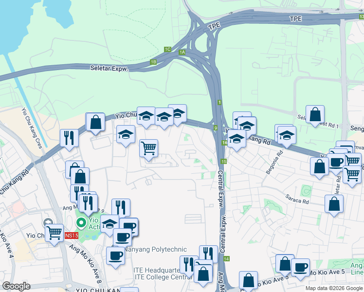 map of restaurants, bars, coffee shops, grocery stores, and more near in Singapore