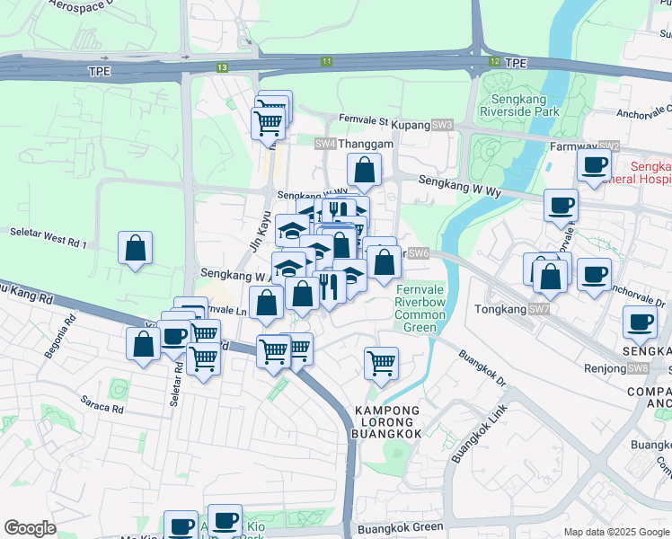 map of restaurants, bars, coffee shops, grocery stores, and more near in Singapore