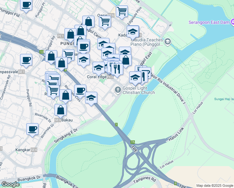 map of restaurants, bars, coffee shops, grocery stores, and more near in Singapore