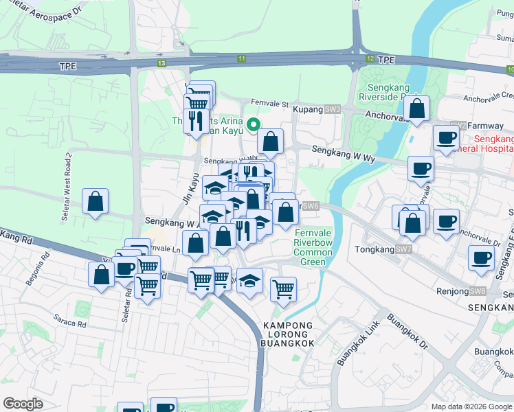map of restaurants, bars, coffee shops, grocery stores, and more near in Singapore