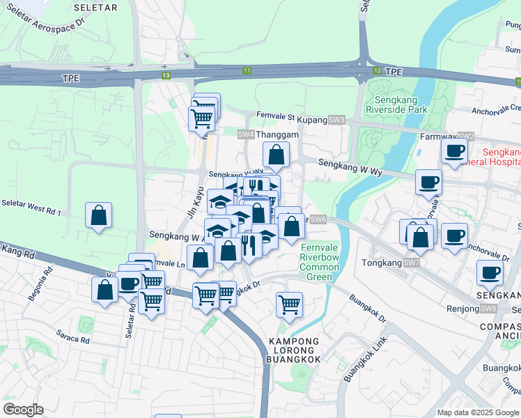 map of restaurants, bars, coffee shops, grocery stores, and more near in Singapore