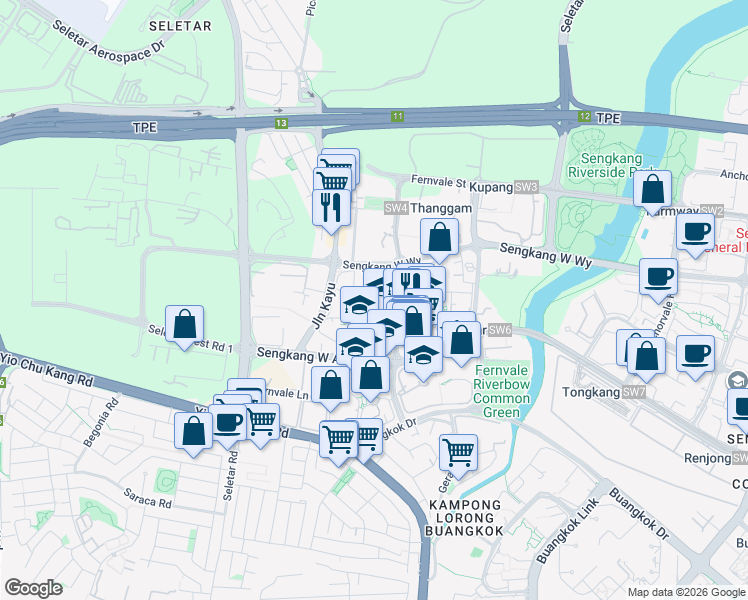 map of restaurants, bars, coffee shops, grocery stores, and more near in Singapore