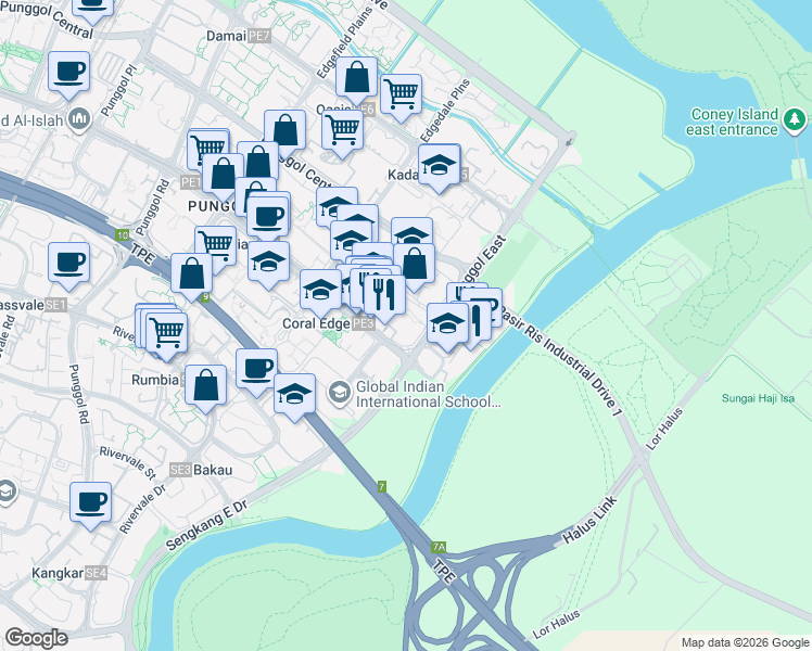 map of restaurants, bars, coffee shops, grocery stores, and more near in Singapore