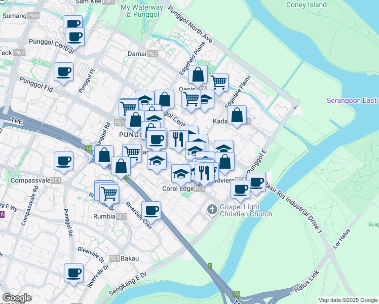 map of restaurants, bars, coffee shops, grocery stores, and more near in Singapore