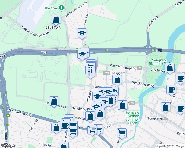 map of restaurants, bars, coffee shops, grocery stores, and more near in Singapore