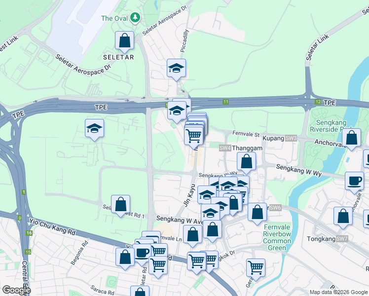 map of restaurants, bars, coffee shops, grocery stores, and more near in Singapore