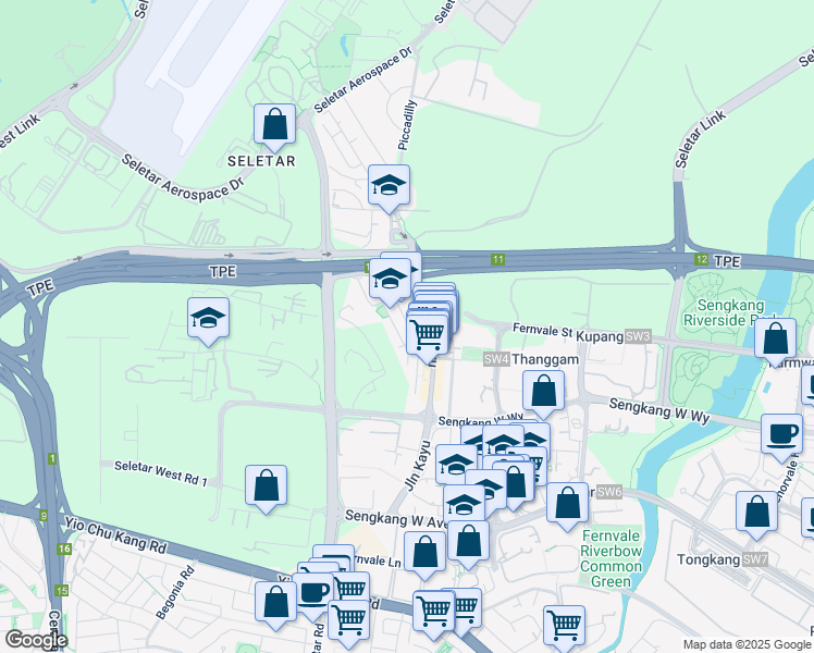 map of restaurants, bars, coffee shops, grocery stores, and more near in Singapore