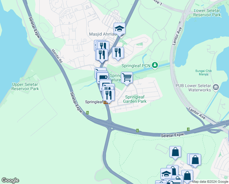 map of restaurants, bars, coffee shops, grocery stores, and more near in Singapore