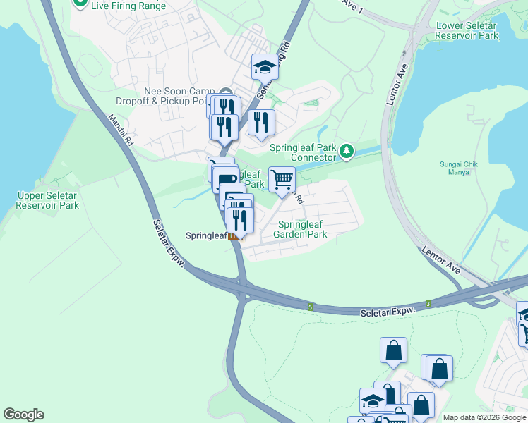 map of restaurants, bars, coffee shops, grocery stores, and more near in Singapore