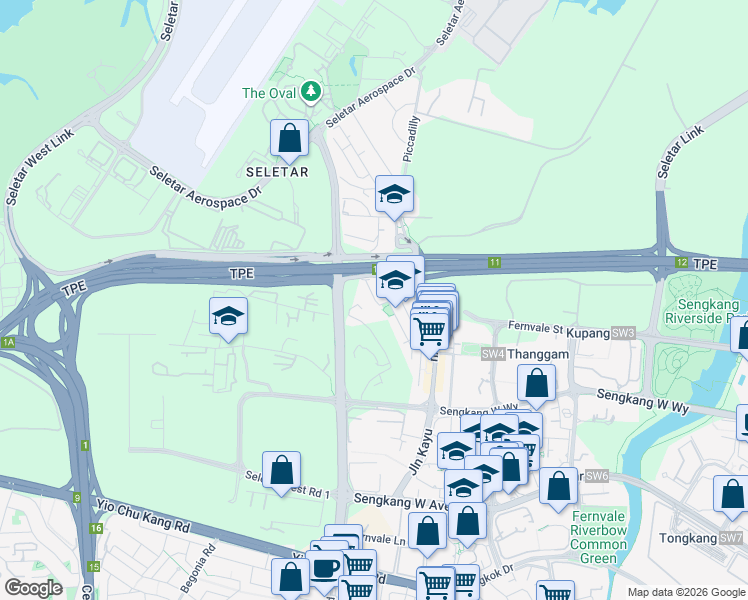 map of restaurants, bars, coffee shops, grocery stores, and more near in Singapore