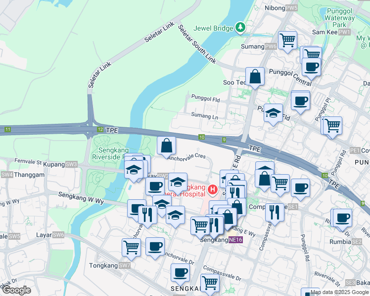map of restaurants, bars, coffee shops, grocery stores, and more near in Singapore