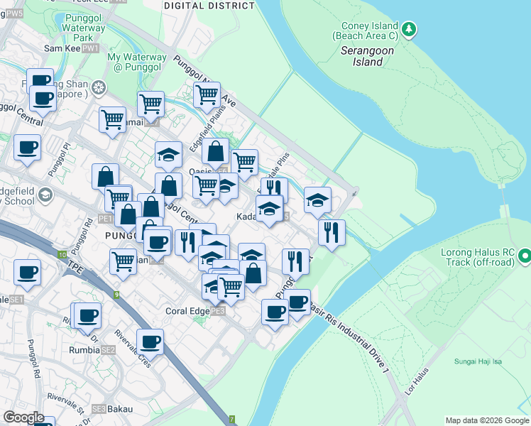 map of restaurants, bars, coffee shops, grocery stores, and more near in Singapore