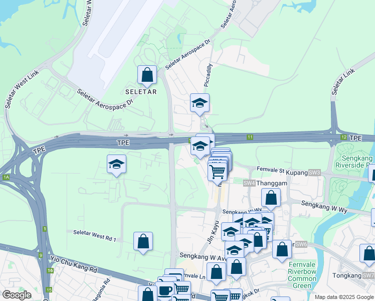 map of restaurants, bars, coffee shops, grocery stores, and more near in Singapore