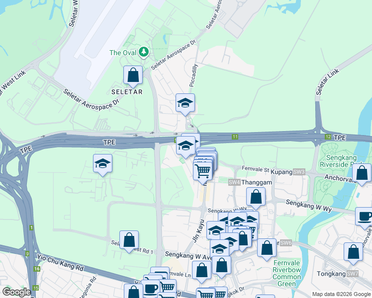 map of restaurants, bars, coffee shops, grocery stores, and more near in Singapore